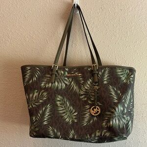 Michael Kors Tropical Leaf Print Tote